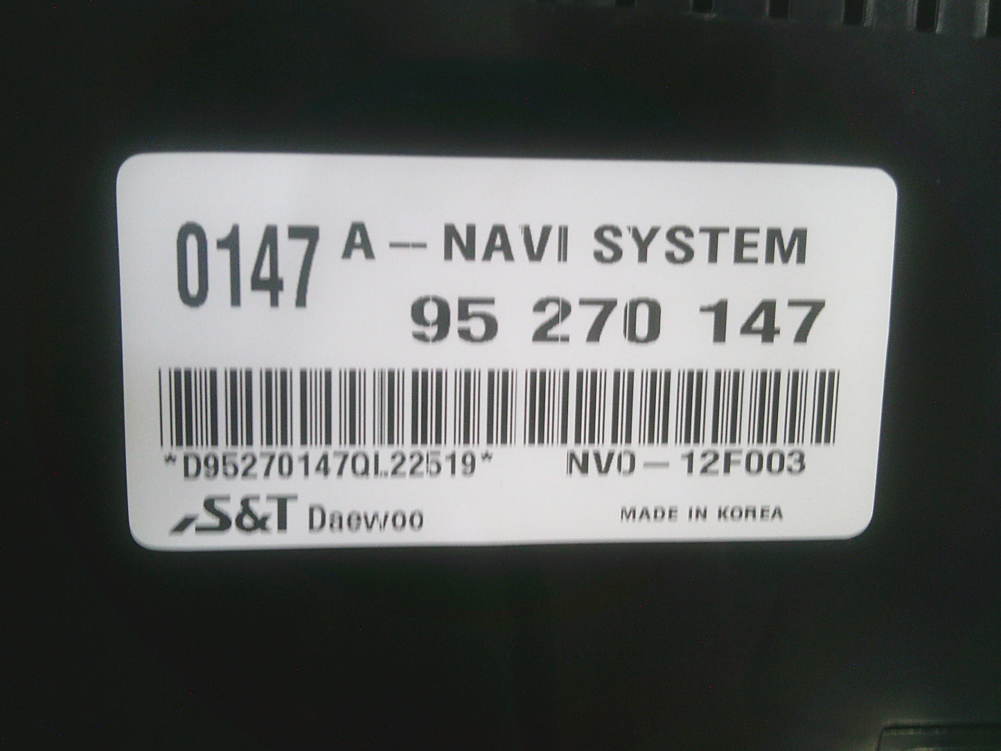 Holden Captiva CG7 Genuine Sat Nav Display System New Part