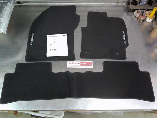 Toyota Corolla Accent Sport And Hybrid/SX-ZR And Hybrid Genuine Carpet Floor Mat Set 3 Mats Black New Part