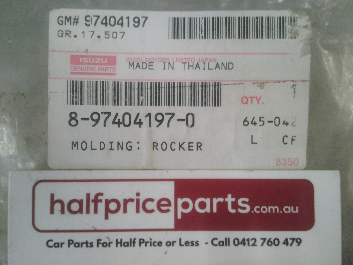 Holden RG Colorado Genuine Left Hand Front Door Molding White New Part