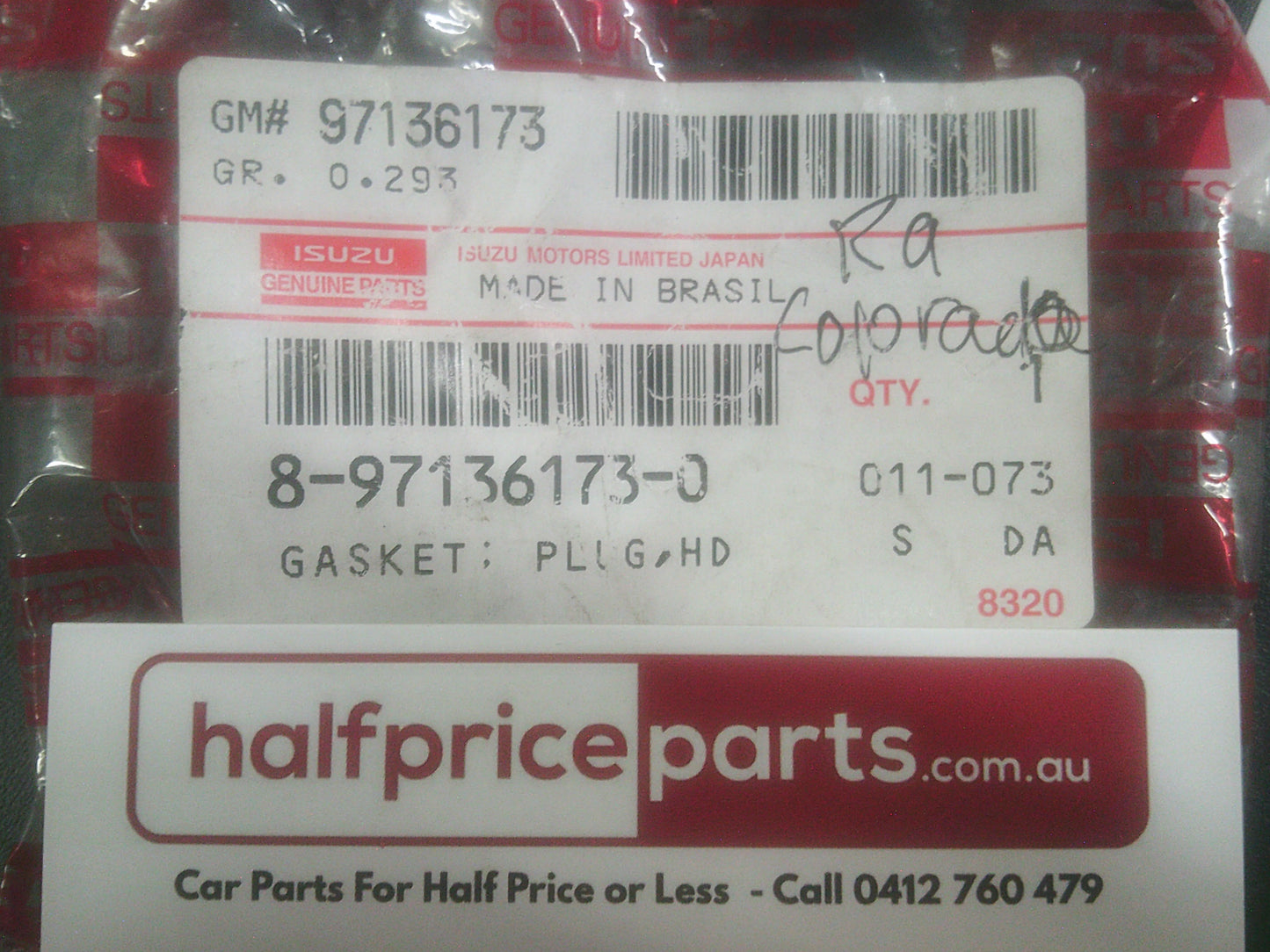Holden TF Rodeo Genuine Head Plug Gasket New Part