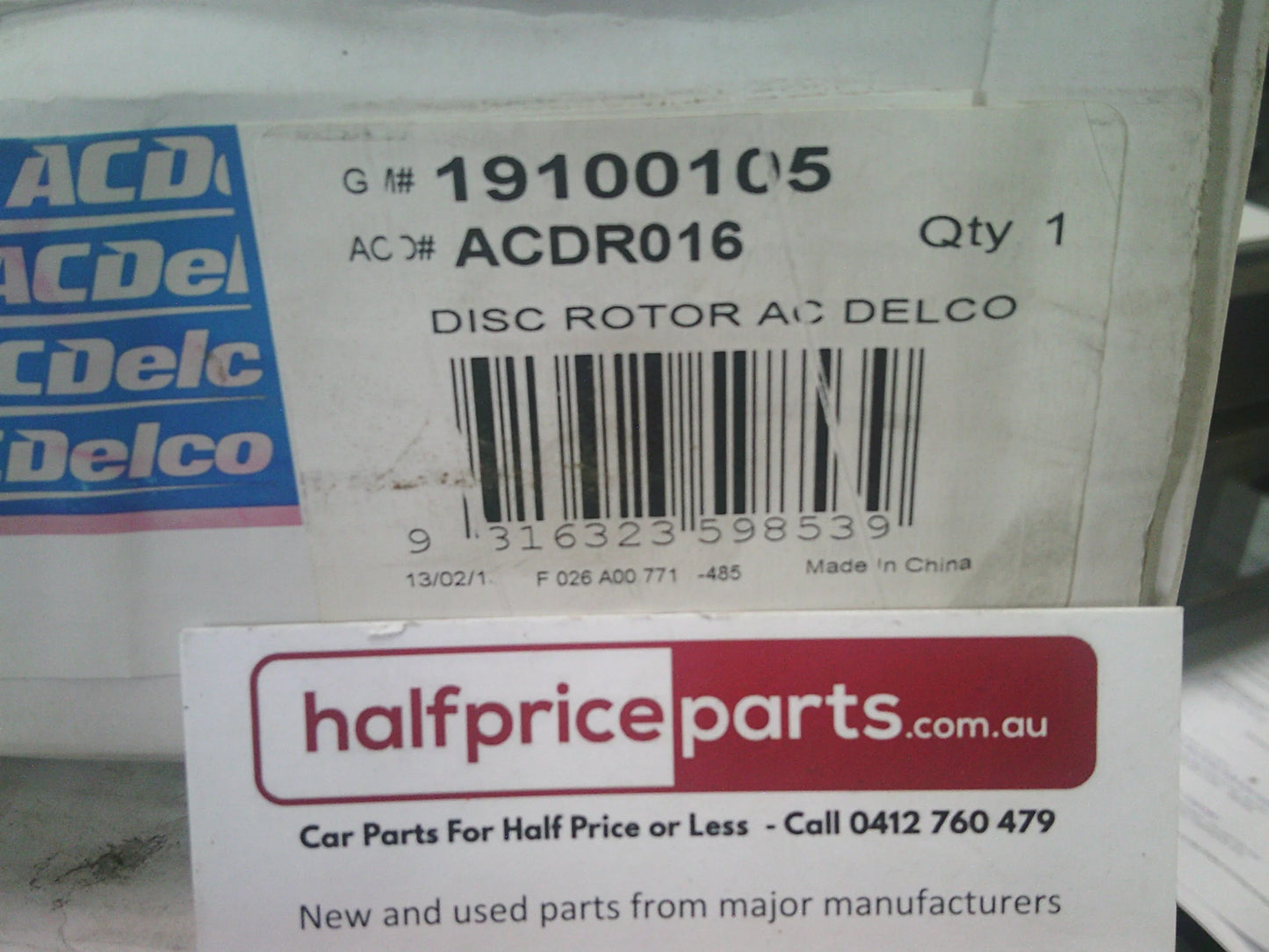 Holden VB/VC/VG/VH/VK/VLVN/VPVRVS/Lexcen VNVPVRVS Genuine Rear Solid Disc Brake Rotors (Sold As Pair Only) New Part