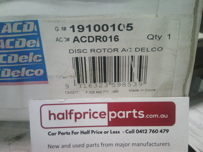 Holden VB/VC/VG/VH/VK/VLVN/VPVRVS/Lexcen VNVPVRVS Genuine Rear Solid Disc Brake Rotors (Sold As Pair Only) New Part