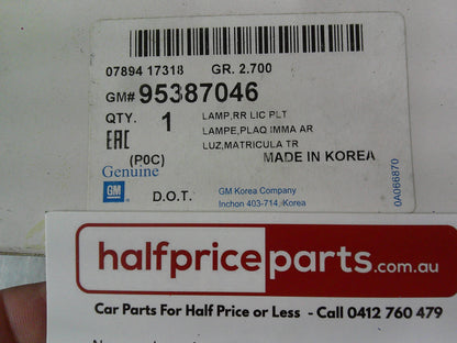 Holden CG7 Captiva Genuine License Plate Lamps And Wiring Assembly New Part