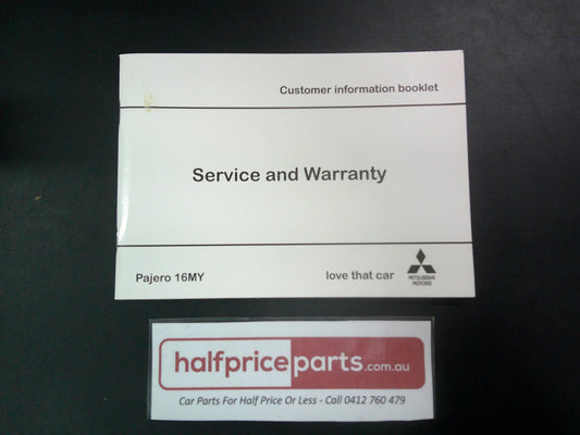 Mitsubishi NX Pajero Genuine Service And Warranty Booklet New Part