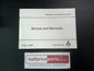 Mitsubishi NX Pajero Genuine Service And Warranty Booklet New Part