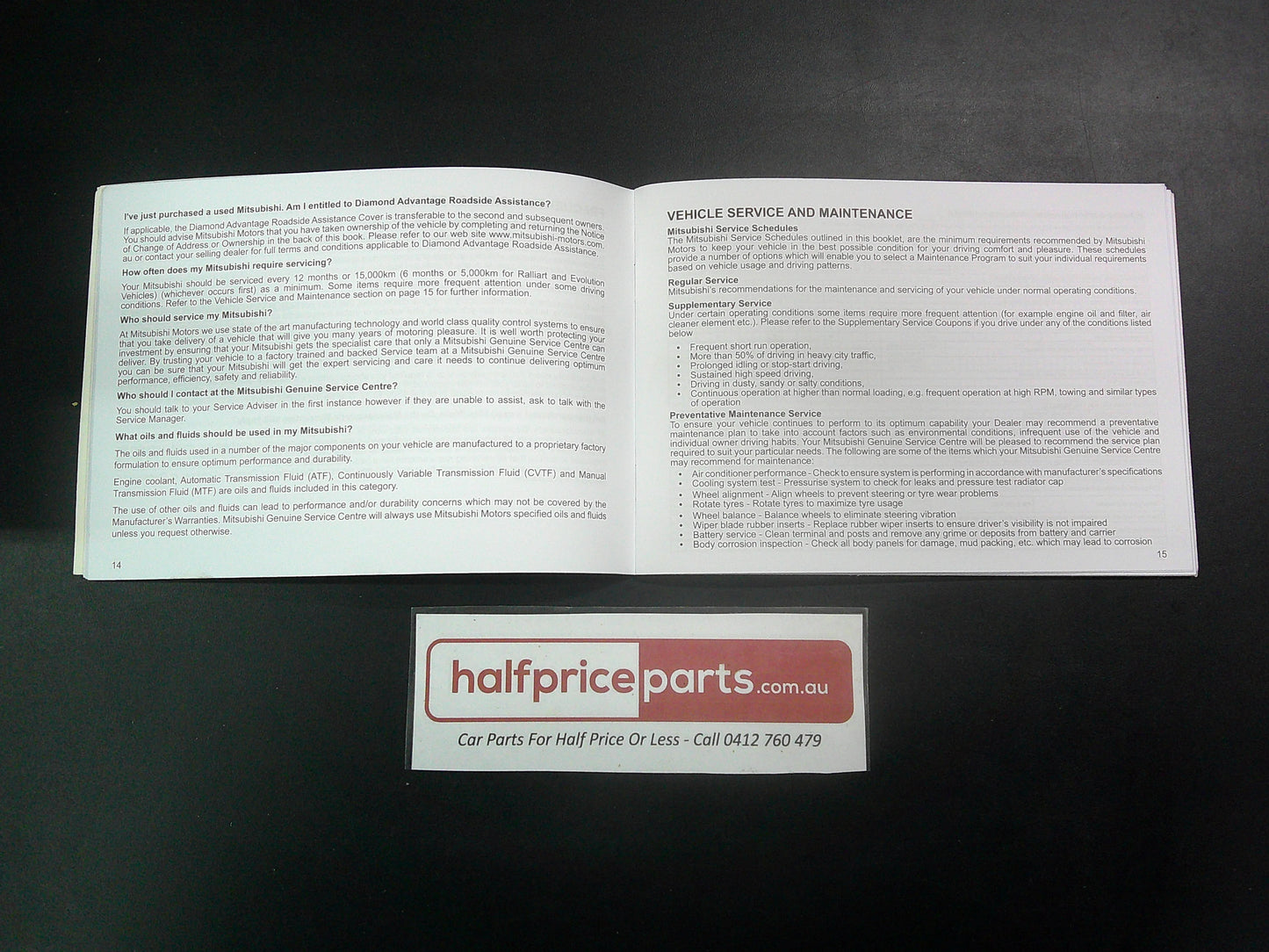 Mitsubishi NX Pajero Genuine Service And Warranty Booklet New Part