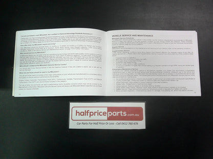 Mitsubishi NX Pajero Genuine Service And Warranty Booklet New Part