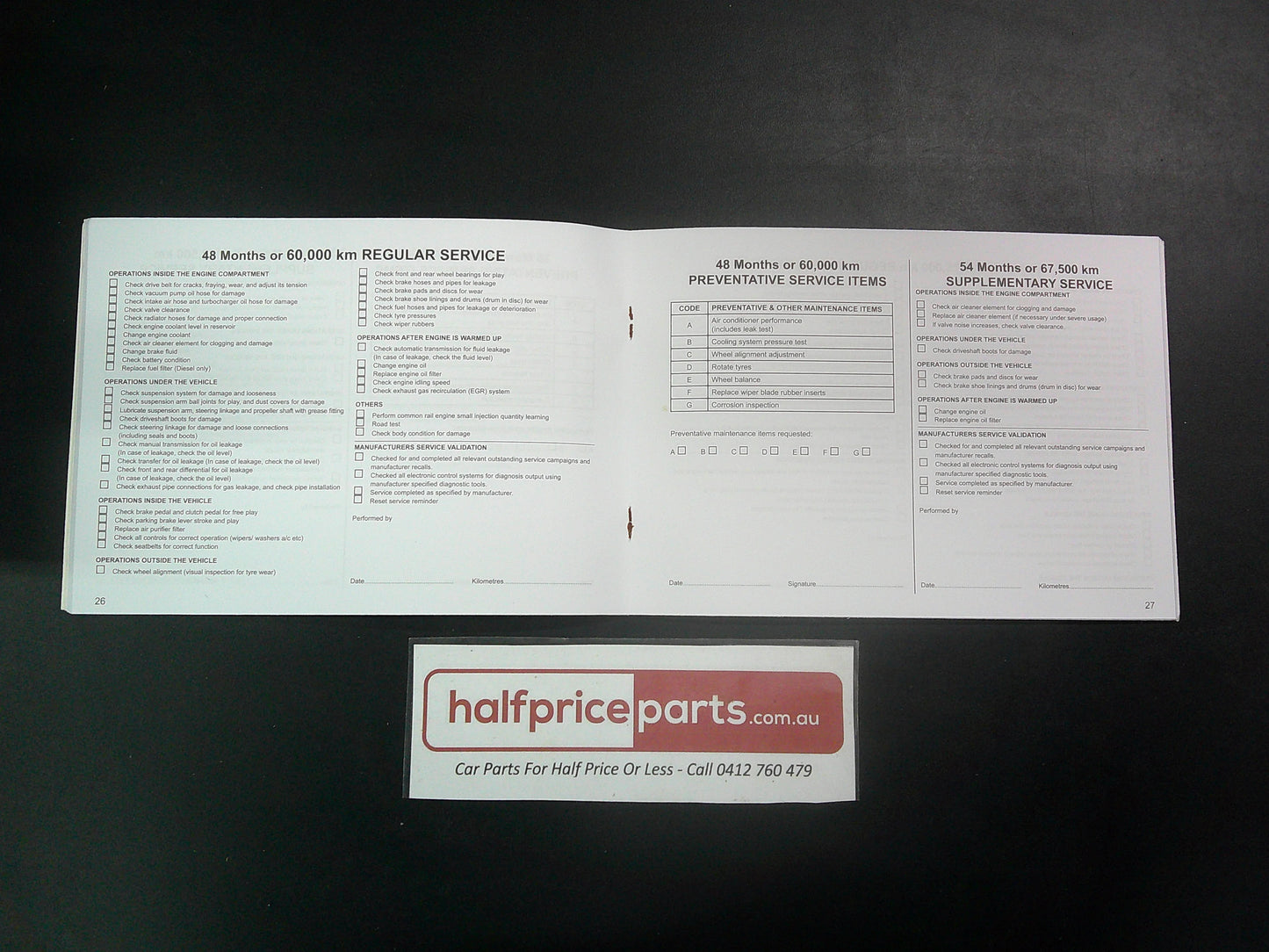 Mitsubishi NX Pajero Genuine Service And Warranty Booklet New Part