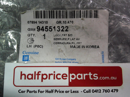 Holden CG5 Captiva Genuine Left Hand Front Door Lock Mechanism New Part