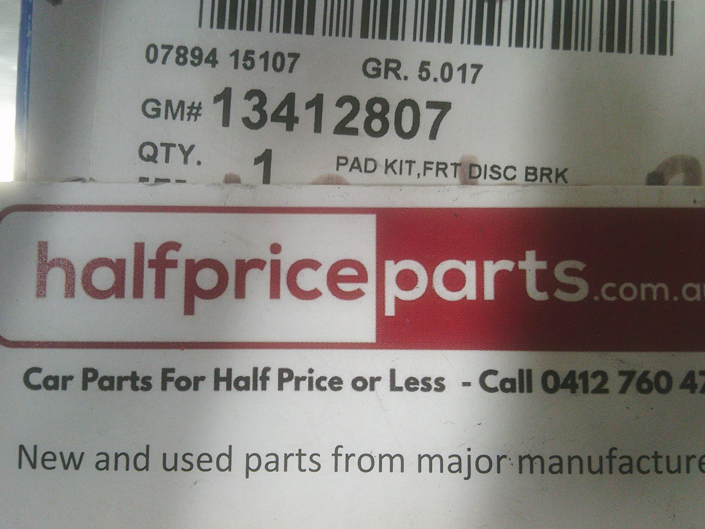 Holden TM Barina/ JH/JG Cruze Genuine Front Brake Pads New Part