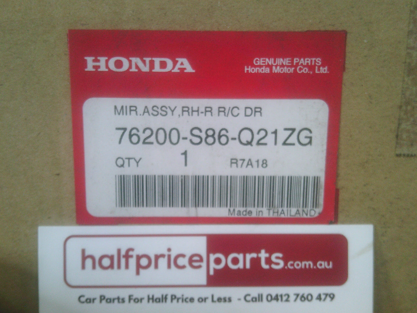 Honda Accord Genuine Right Hand Mirror Assembly New Part