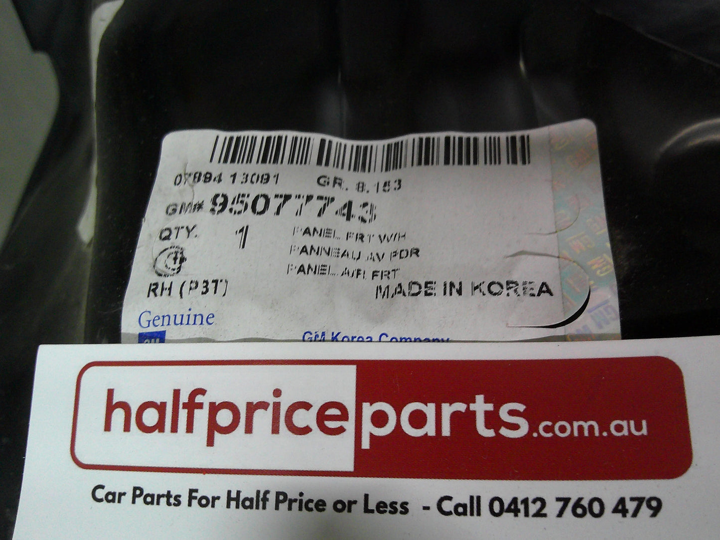 Holden Trax Genuine Right Hand Front wheelhouse Panel Assembly New Part