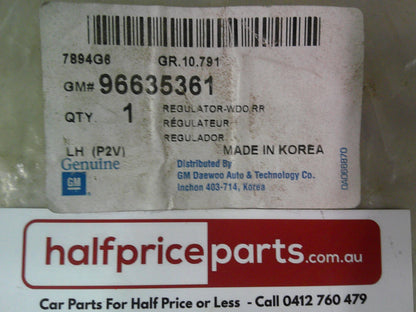 Holden Epica Genuine Left Hand Rear Door Window Regulator (No Motor) New Part