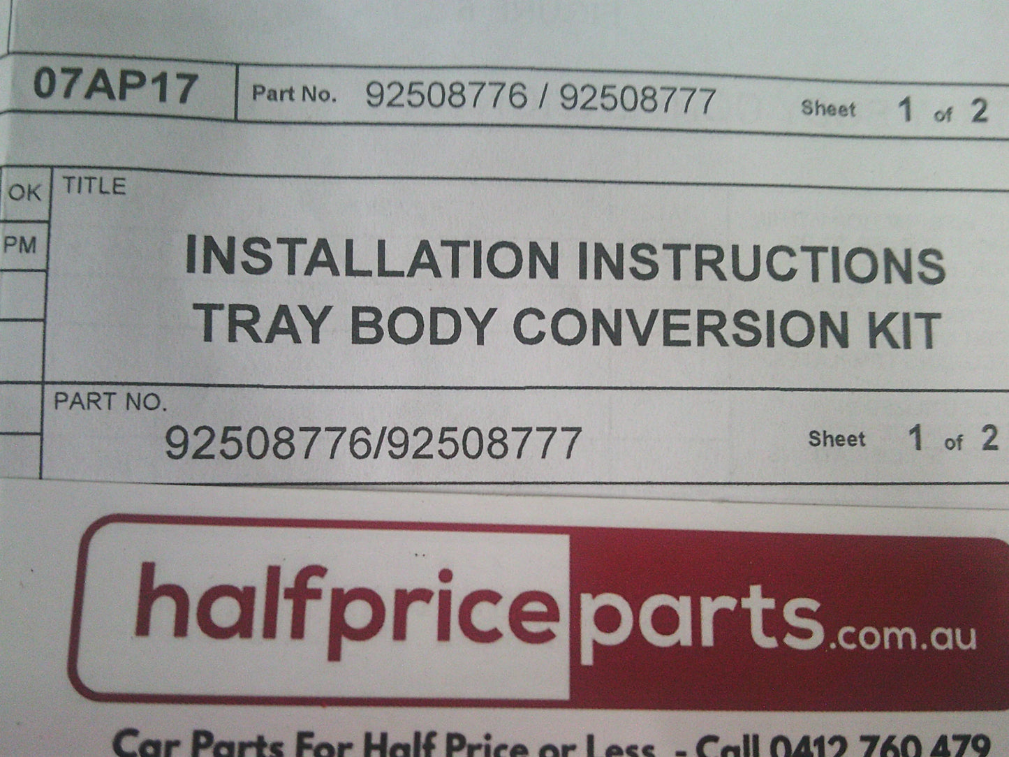 Holden RG Colorado LT/LS Genuine Tray Body Tail Light Replacement Wiring (Plug And Play) New Part