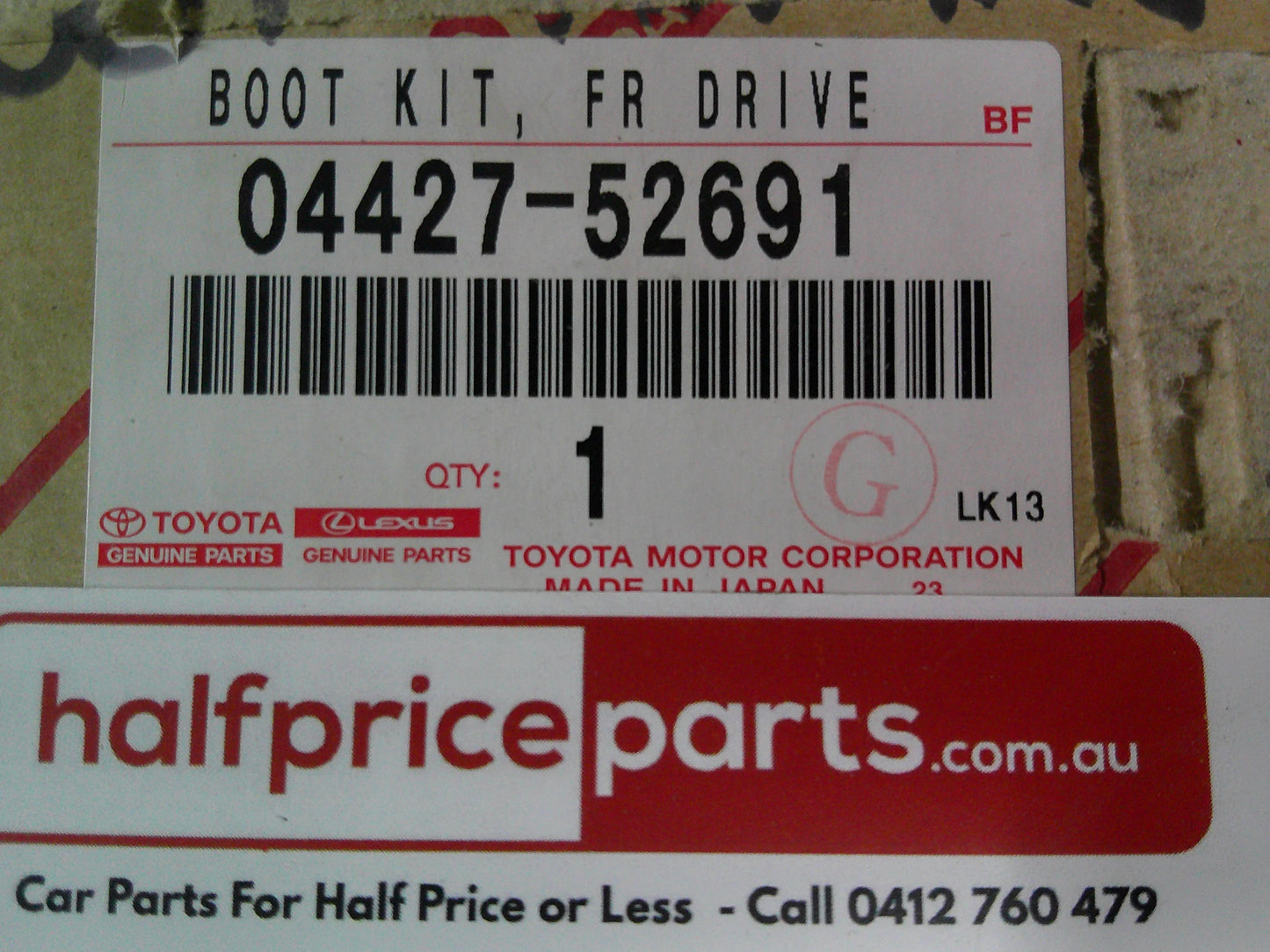 Toyota Yaris Genuine Front Right Hand CV Boot Kit New Part