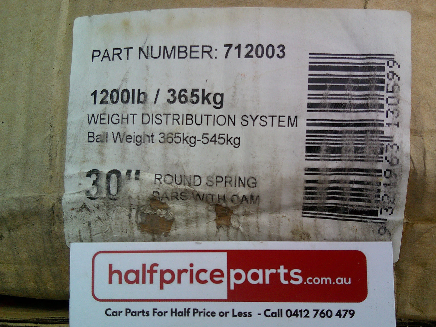 Hayman Reese Weight Distribution Hitch Super Heavy Duty Ball Weight Range From 365KG To 545KG New Part
