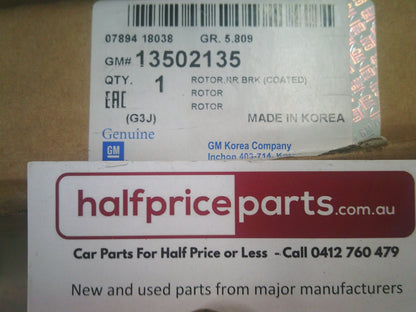 Holden JH Cruze Wagon Genuine Rear Disc Brake Rotor (Sold As Pair Only) New Part