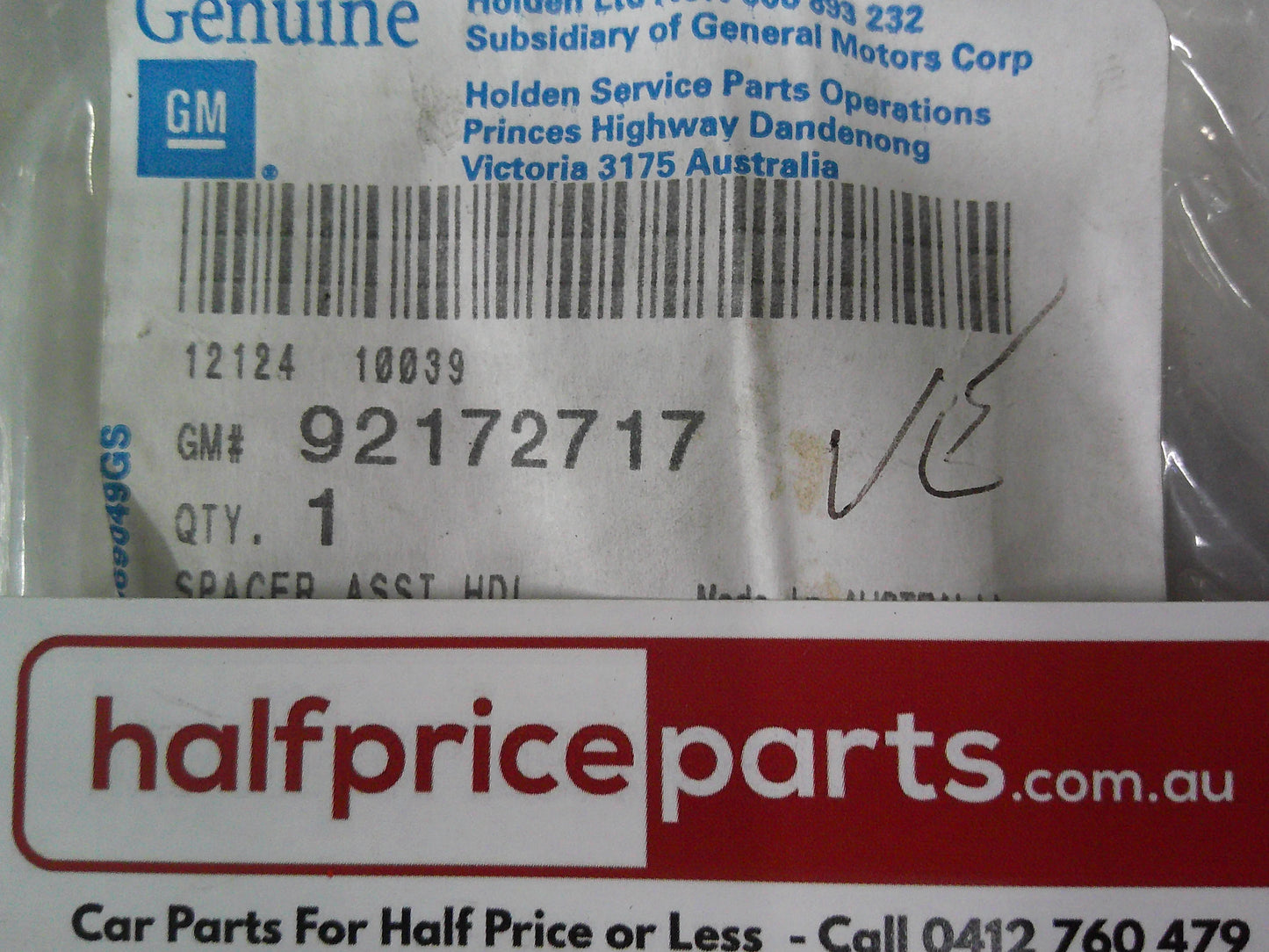 Holden VF Commodore Sedan Genuine Front Grab Handle Spacer New Part