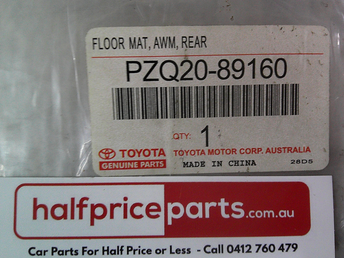 Toyota Hilux Rogue Dual Cab Genuine 2nd Row Rear Rubber Mat Dual Cab (1 Piece) New Part