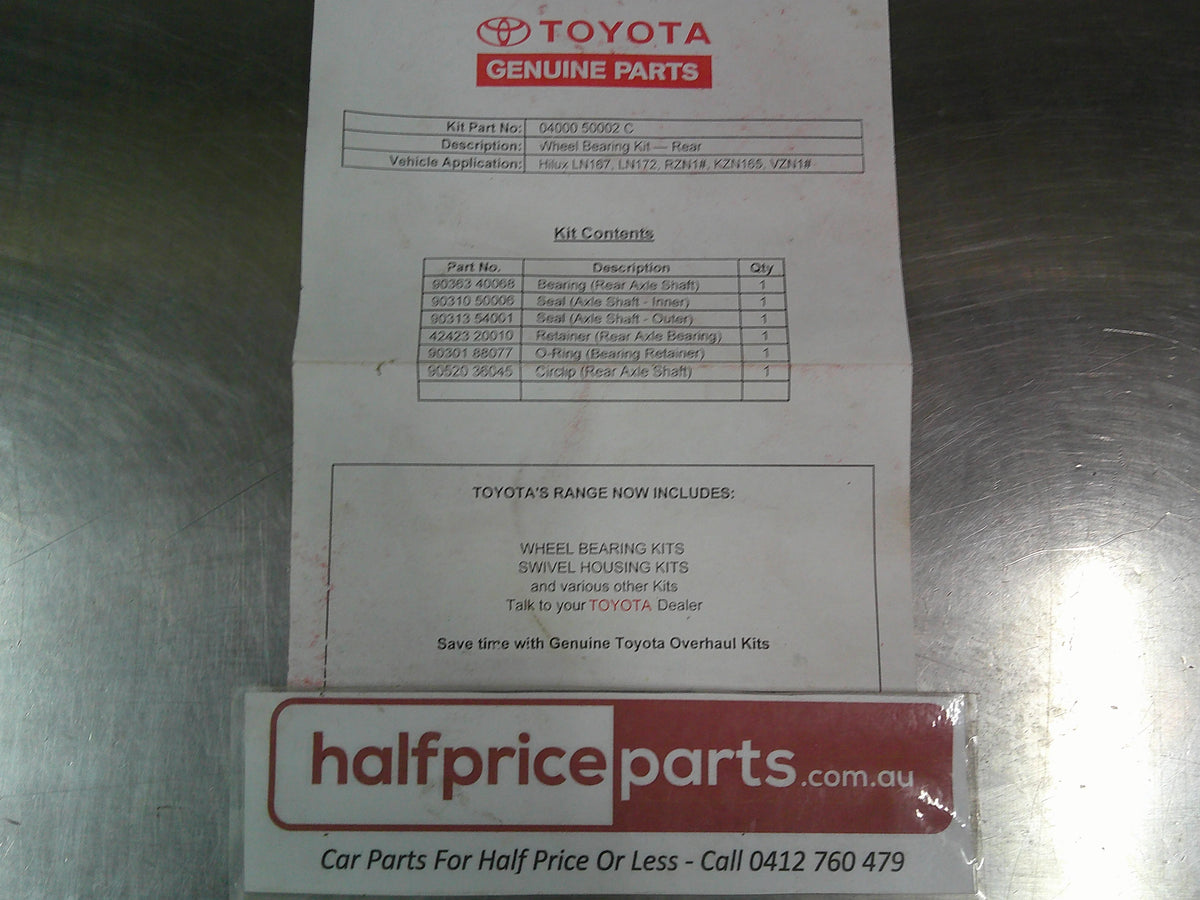 Toyota Hilux Genuine Rear Wheel Bearing Replacement Kit Rear New Part
