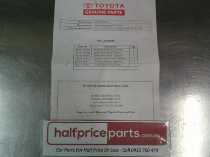 Toyota Hilux Genuine Rear Wheel Bearing Replacement Kit Rear New Part