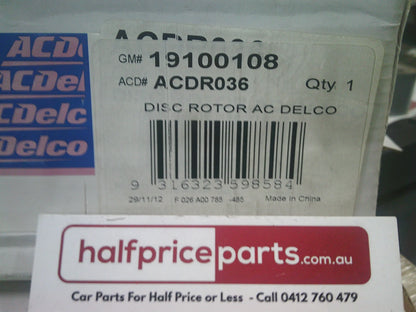 Holden VR/VS Commodore/VR/VS Statesman Genuine Rear Disc Brake Rotors Solid (Sold As Pair Only) New Part