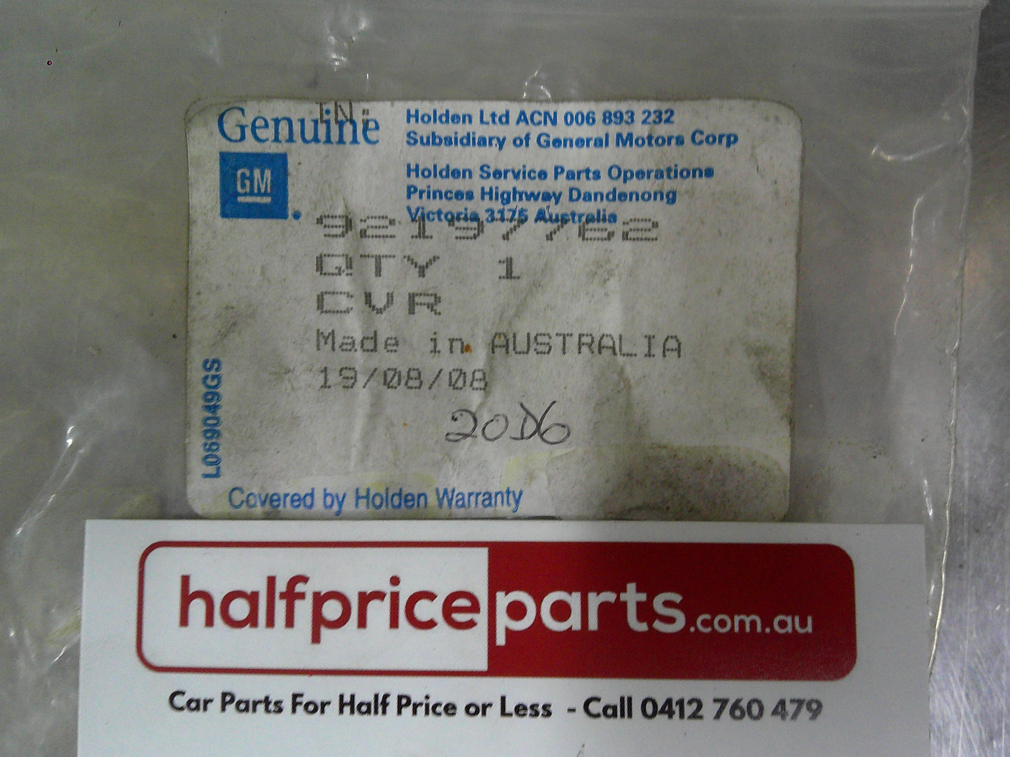 Holden VE Commodore Genuine Left Hand Front Seat Cushion Recliner Trim Cover (ONYX) New Part