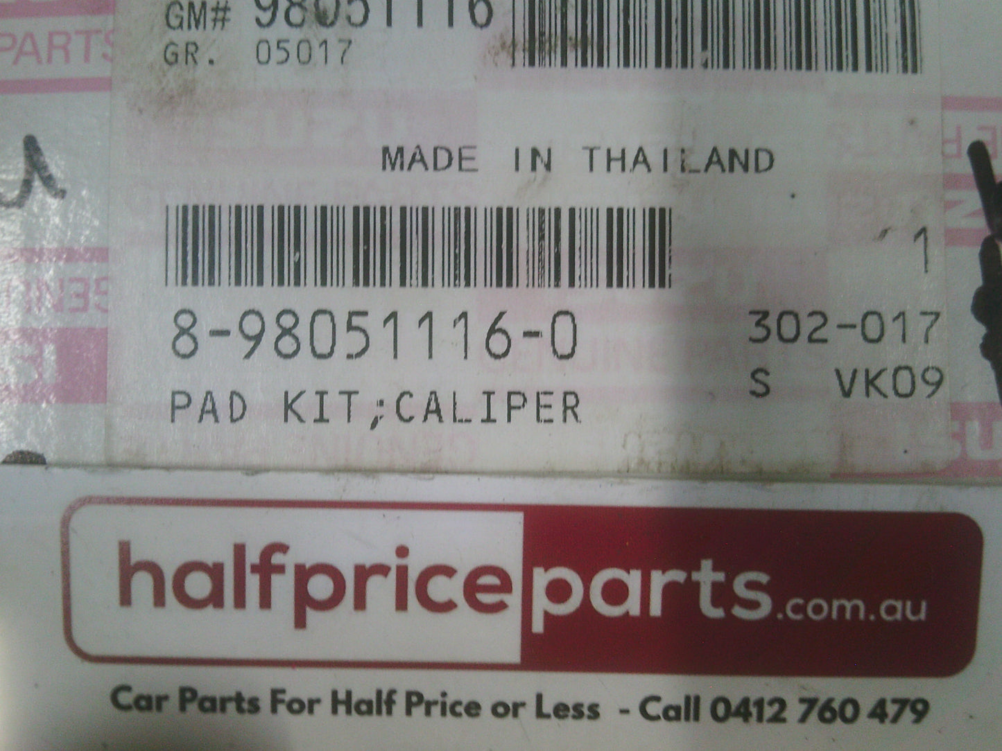 Isuzu Genuine Front Brake Set Suits Great Wall/Holden/Isuzu New Part