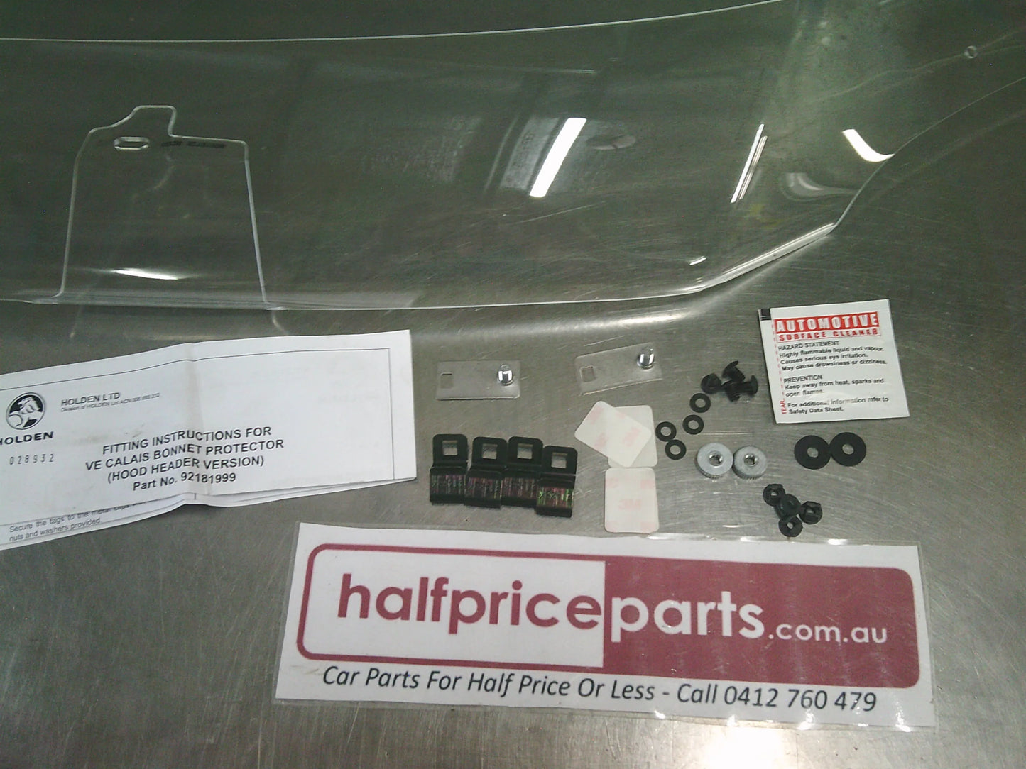 Holden VE Calais Genuine Clear Bonnet Protector With Fitting Kit New Part