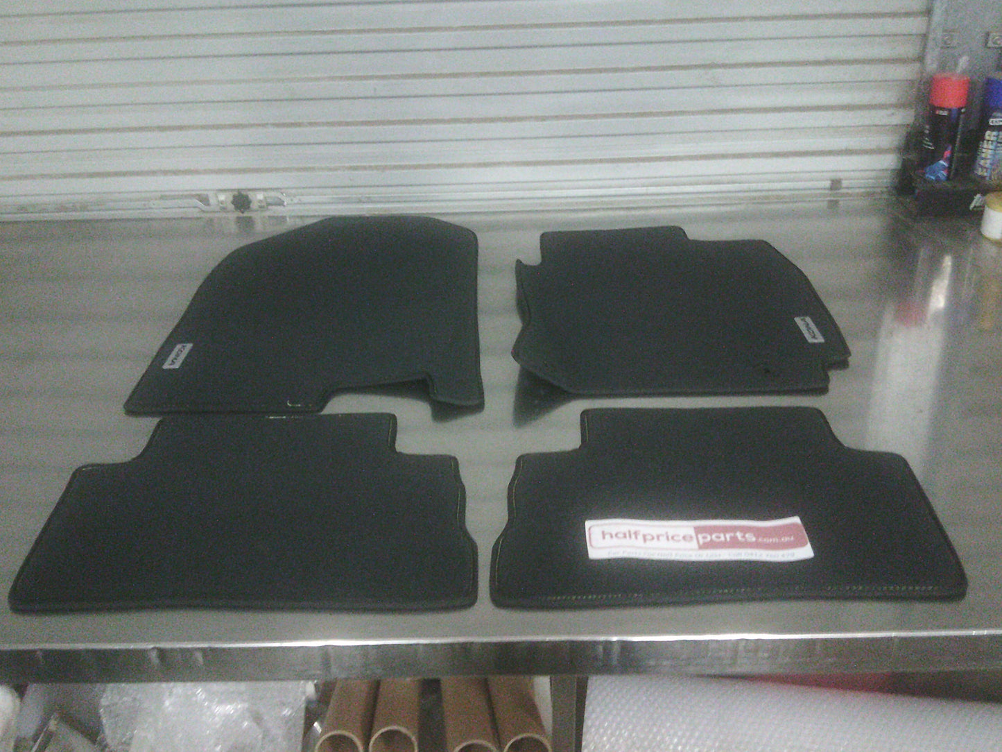 Hyundai Kona OS Genuine Tailored Floor Mats - Yellow Stitching - New