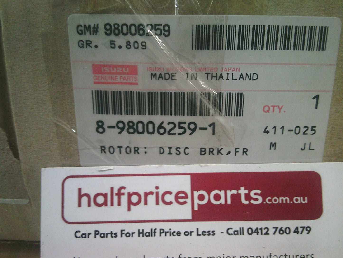 Holden RC Colorado/RA Rodeo Genuine Front Disc Brake Rotors (Sold As Pair Only) New Part