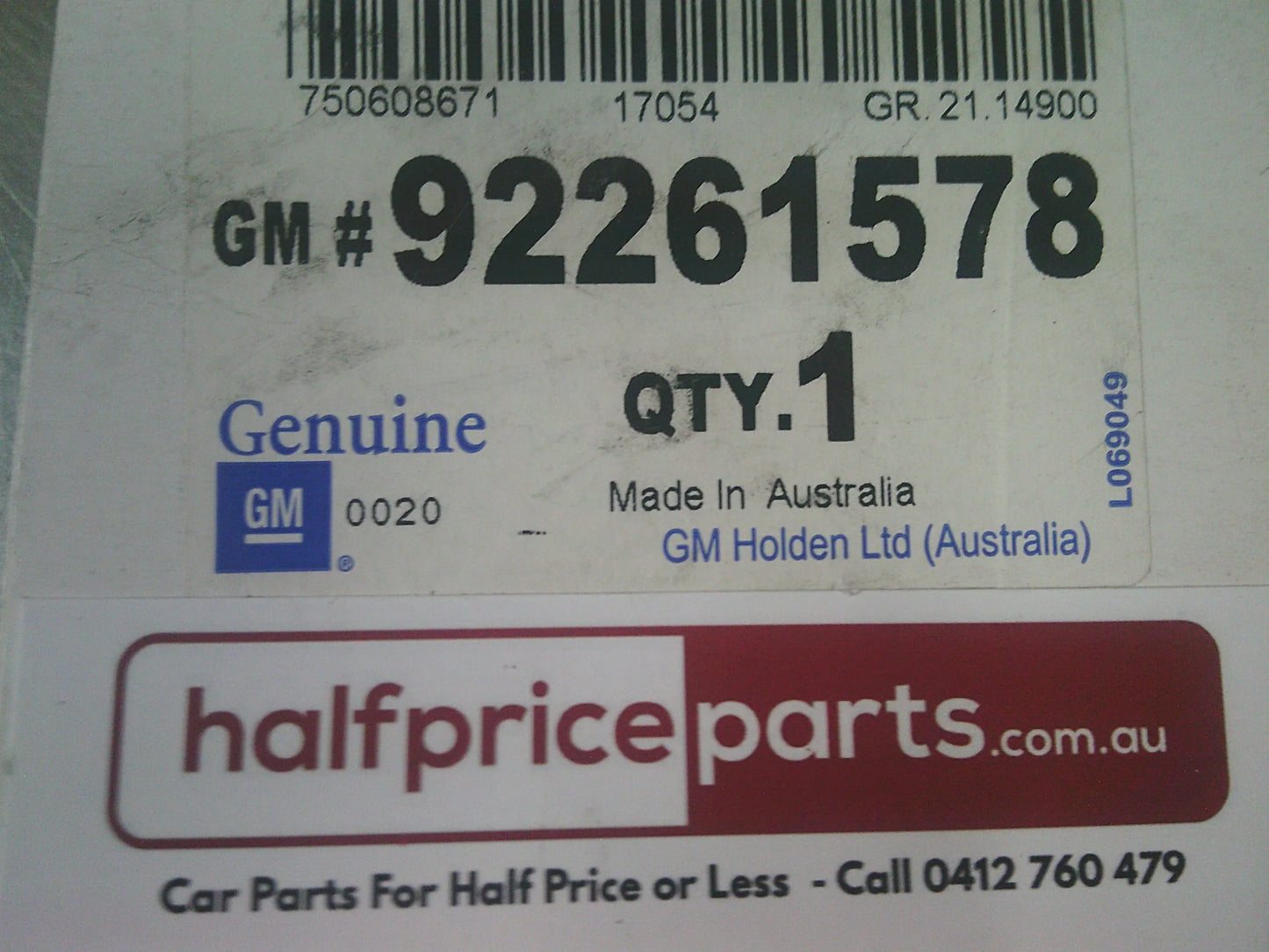 Holden JH Cruze Genuine Front Left Hand Bumper Fascia Lower Decal New Part