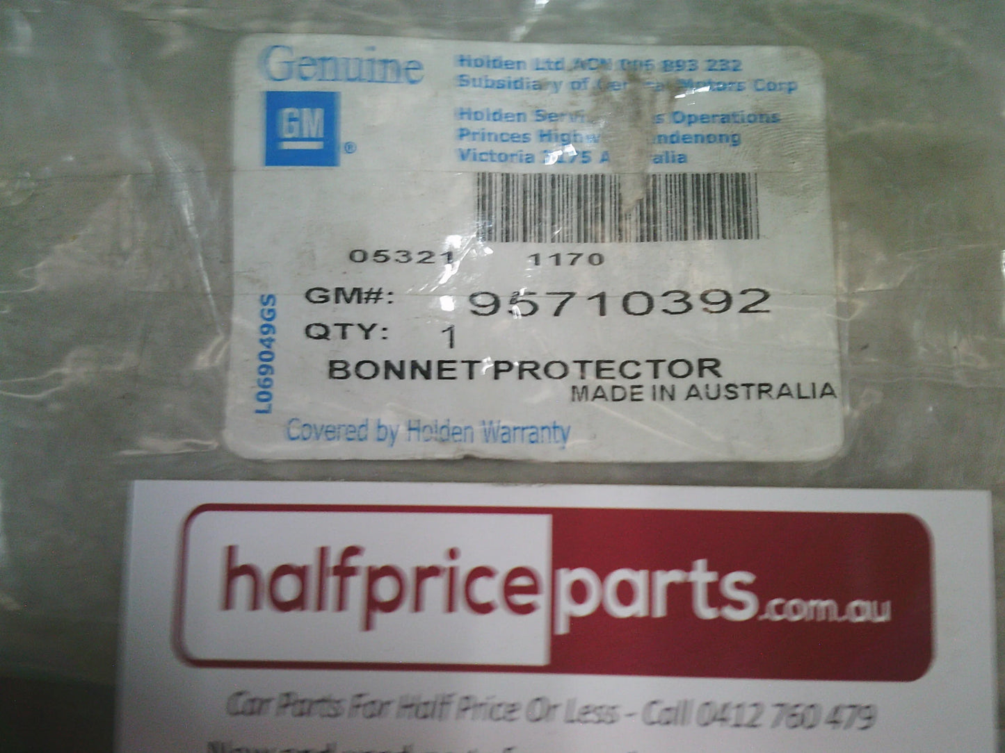 Holden TK Barina Genuine Bonnet Protector REPLACEMENT ONLY NO FITTING KIT New Part