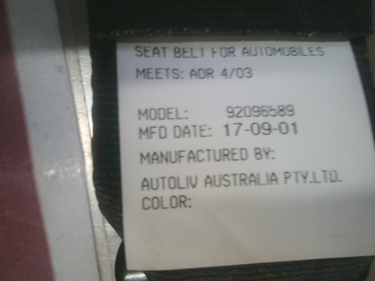 Holden VY/VZ Adventra Commodore Genuine Rear Middle Seat Buckle New Part