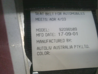 Holden VY/VZ Adventra Commodore Genuine Rear Middle Seat Buckle New Part