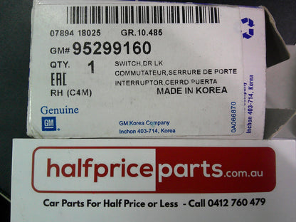 Holden Barina Spark/Trax Genuine Jet Black Drivers Door Lock Switch New Part
