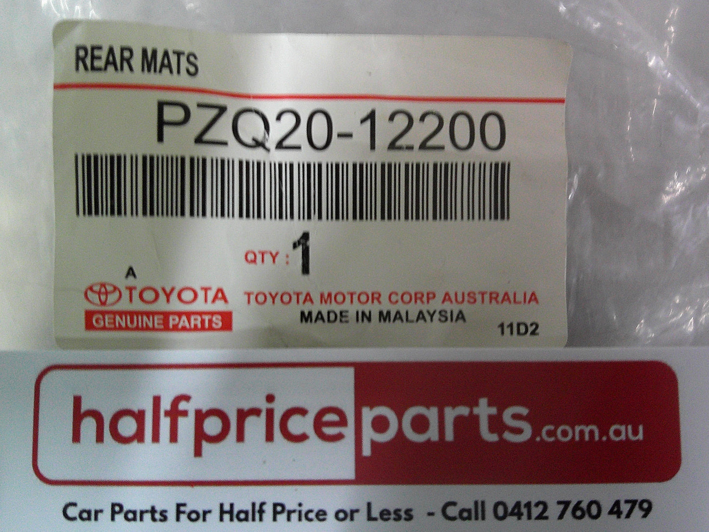 Toyota Corolla Hatch ZRE182 Genuine Rear Rubber Floor Mats (2 Mats) New Part