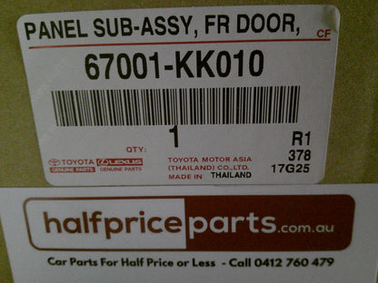 Toyota Dual Cab Hilux/Fortuner Genuine Right Hand Front Door Shell (Unpainted) New Part