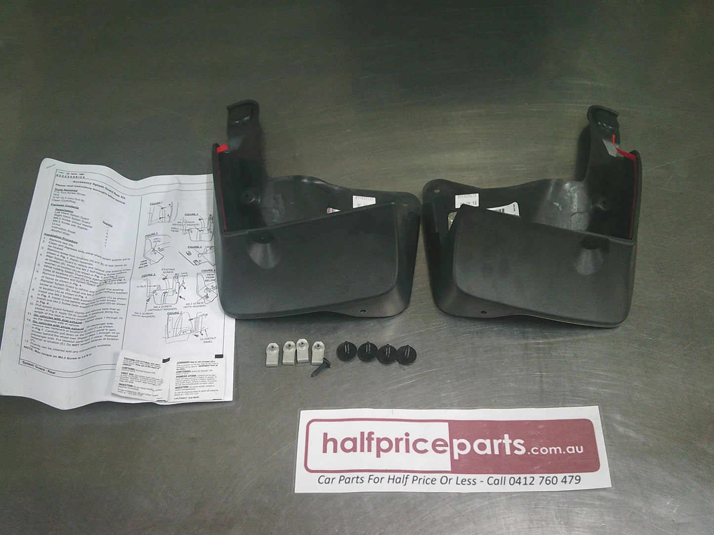 Holden JH Cruze Series II Genuine Rear Pair Mud Flap Set With Instructions And Fitting Kit New Part