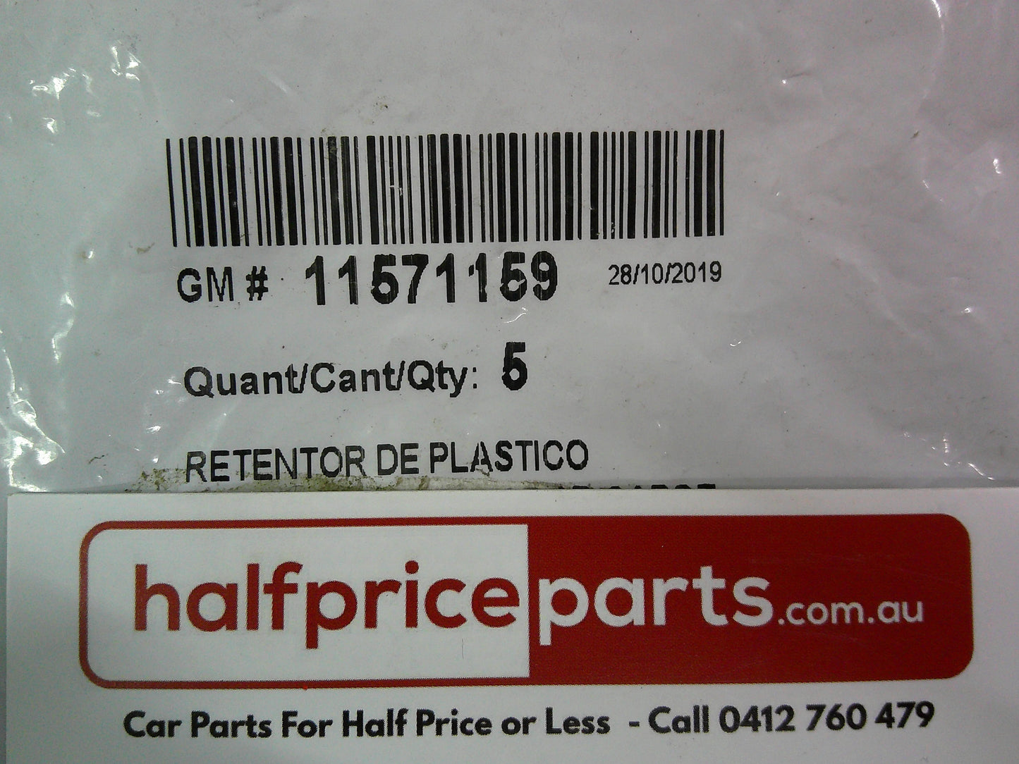 Holden VF Commodore/JH Cruze/Malibu/TJ Trax Genuine Bonnet Insulator Retainer 5 Pack New Part