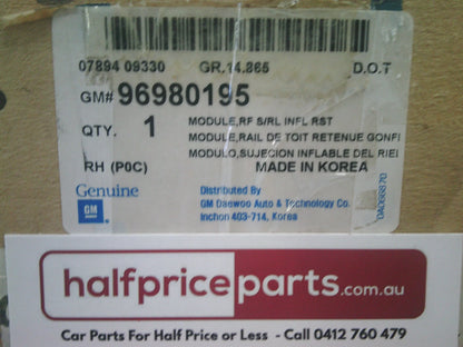 Holden CG Captiva Genuine Front Right Curtain Air Bag New Part