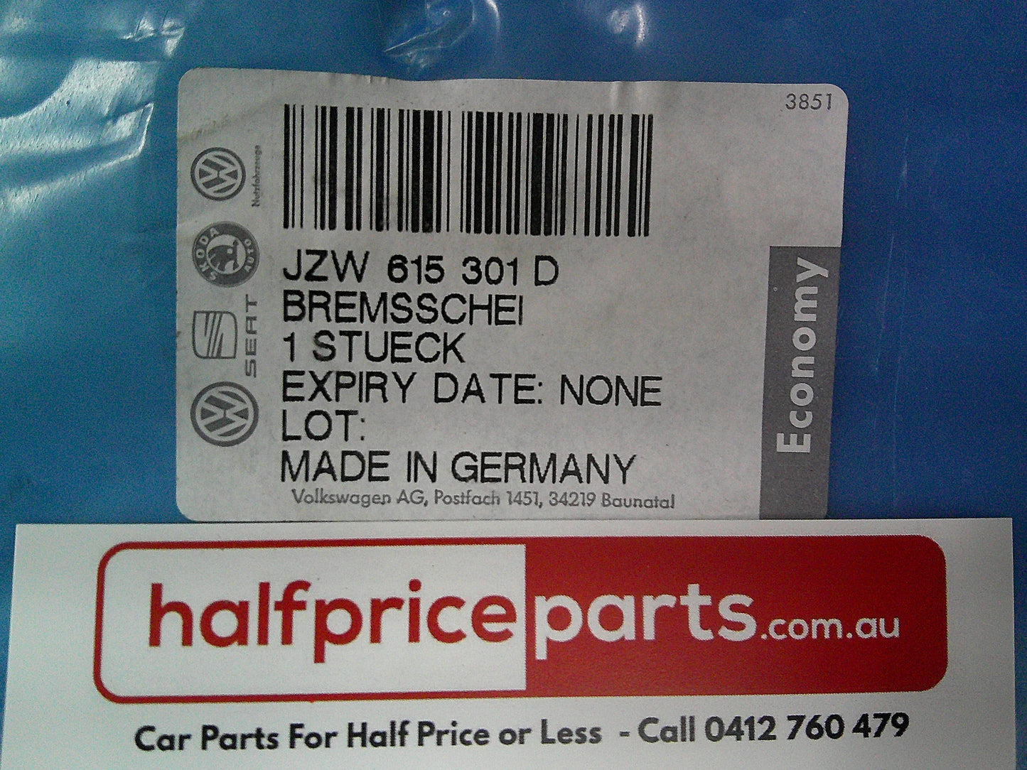VW Beetle/Bora/Golf/Polo Genuine Front Standard Vented Disc Brake Rotors (Sold As Pair Only) New Part