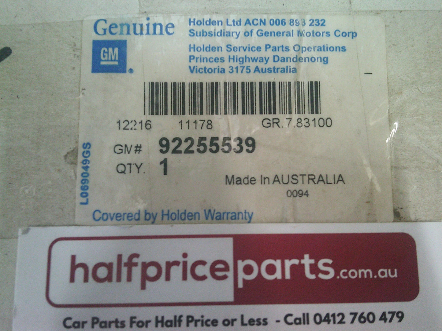 Holden JH Cruze Genuine 4 Head Rear Park Assist Kit (Alto Grey) New Part