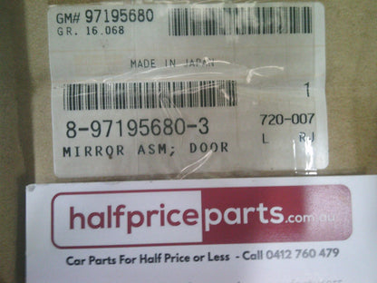 Holden Jackaroo Genuine Left Hand Electric Mirror Gloss Black Assembly New Part