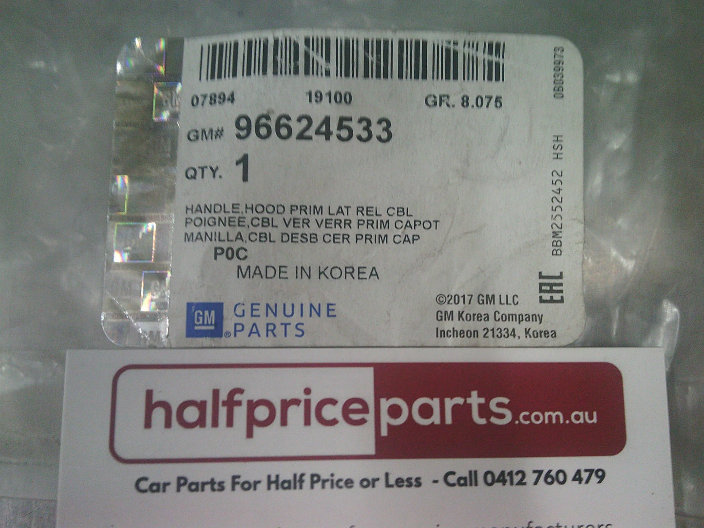 Holden CG Captiva Genuine Bonnet Release Cable Handle New Part