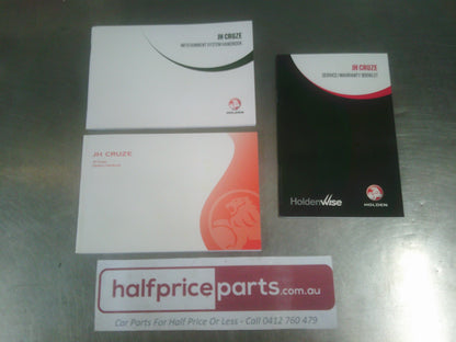 Holden JH Cruze Genuine Owners Handbook/Service Booklet/Infotainment Booklet New Part