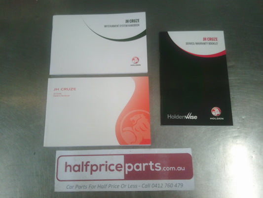 Holden JH Cruze Genuine Owners Handbook/Service Booklet/Infotainment Booklet New Part