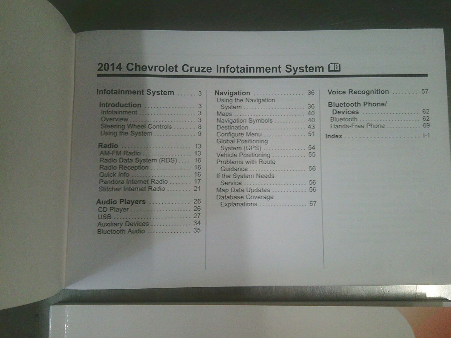 Holden JH Cruze Genuine Owners Handbook/Service Booklet/Infotainment Booklet New Part