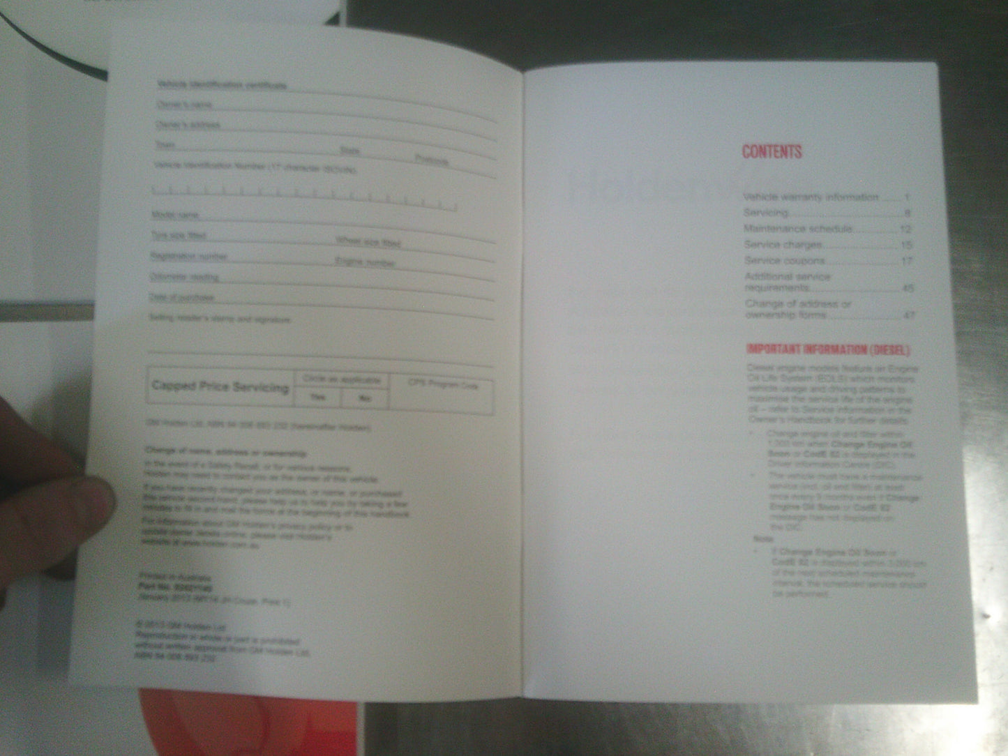 Holden JH Cruze Genuine Owners Handbook/Service Booklet/Infotainment Booklet New Part