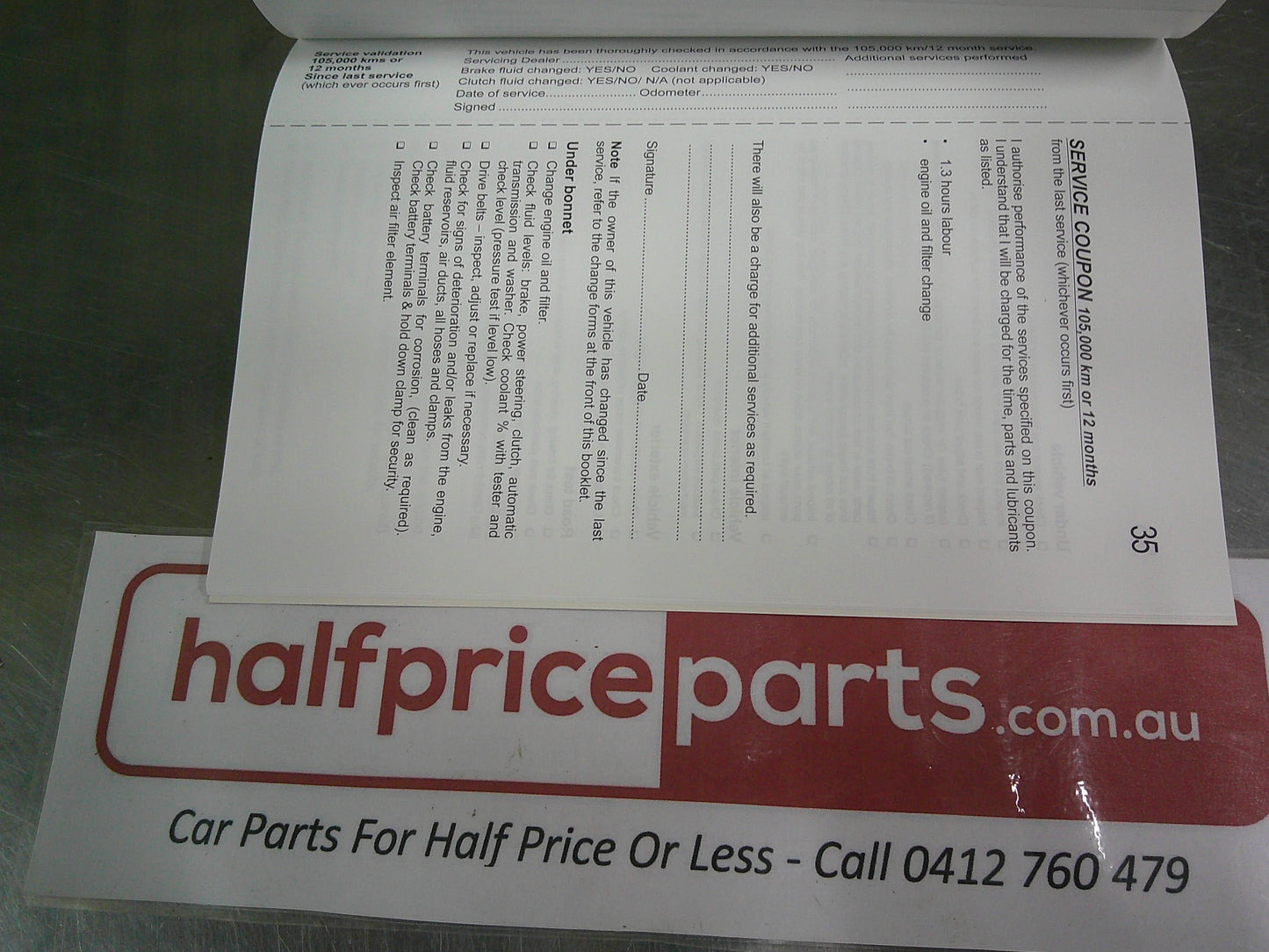 Holden TK Barina Genuine Service And Warranty Booklet New Part